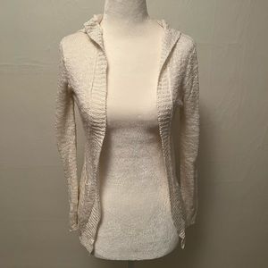 Cream cardigan with hood